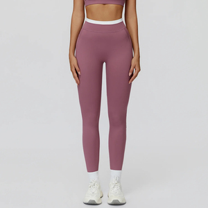 Shorts de yoga taille haute en Spandex/Nylon extensible dans quatre directions avec taille élastique pour femme, idéal pour le Pilates, la gym et le sport - Product Image 3