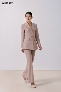 Blazers pour femmes à manches longues prêts à être expédiés, avec ceinture, poches, simple boutonnage, 5 boutons, BLAZER ANGEL, 85% polyester, 15% élasthanne - Product Image 5