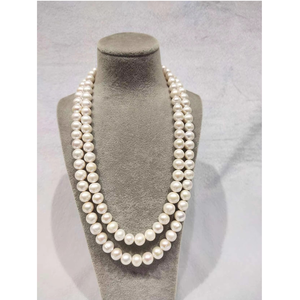 Collar de cuentas blancas redondas de agua dulce de 8,50-9mm, Perla de patata de estilo Vintage para boda o regalo - Product Image 2