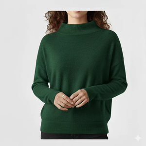 Factory <b>Women</b> Oversized <b>Long</b> Front Mockneck Winter Fleece <b>Sweatshirt</b> Soft Comfy Relaxed Fit Casual Wear - Product Image 1