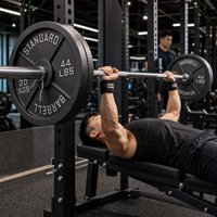 Ensemble de plaques de poids en fonte Pureflex noires durables personnalisées 255 LB (2,5-45 LB) pour l'entraînement de force à domicile