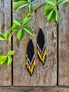 Pendientes bohemios con cuentas con diseño turquesa y flecos en cascada, regalo de joyería único de MS Handicraft - Product Image 3
