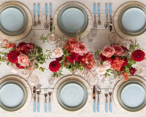 Elegante juego de cubiertos de acero inoxidable con mango de hueso azul cielo para el hogar y la boda Juegos de cubiertos de mesa - Product Image 4