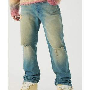 Jeans pour hommes noirs extrêmement baggy délavés à l'acide de haute qualité personnalisés en gros dernier design - Product Image 4