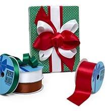 Solid Style 4 Regal Striped Flocked Velvet <b>Wired</b> <b>Ribbon</b> Christmas Spool <b>Ribbon</b> - Product Image 1