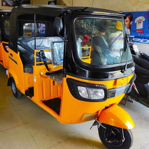 Véritable tricycle à essence TVS King Deluxe à 3 roues, jaune doré, modèle 2024 - Product Image 1