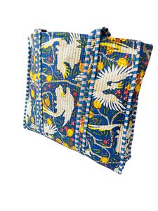 Bolso Tote de Hombro Hecho a Mano para Mujer, Bolso de Viaje Acolchado con Estampado Hecho a Mano, Material 100% Algodón - Product Image 3