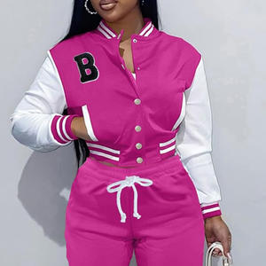 Stylish New Women's Cropped Bomber Varsity Jackets Customizable Logo Letterman Jackets Warm <b>Wool</b> Fabric <b>Quilted</b> Cotton Filling - Product Image 1