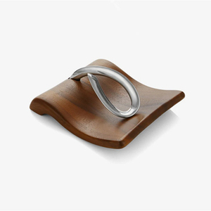 Servilletero de madera pura de primera calidad con elegante diseño de metal Accesorio de mesa de gran tamaño para comedor Cocina y restaurante Uso - Product Image 1