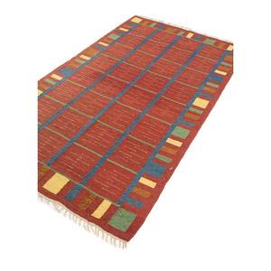 พรมขนสัตว์ขนาดใหญ่ Nayaab Classic ลายเรขาคณิตสีแดงส้ม ทอมือ ขนาด 9x12 ฟุต สำหรับทางเข้าบ้าน-Paem-989 - Product Image 2