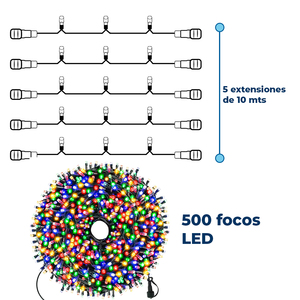 Catena di 500 Luci LED RGB su 50 Metri con Corpo in Plastica - Product Image 4