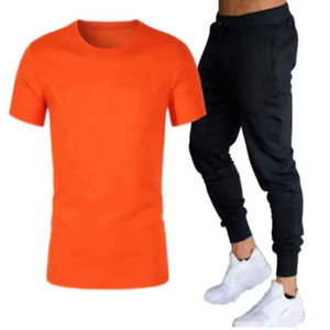 ชุดวอร์มสำหรับผู้ชาย2025เสื้อยืดโอเวอร์ไซส์พิมพ์ลายโลโก้ได้ตามต้องการผ้าฝ้ายน้ำหนักเบาทนทานสวมใส่กลางแจ้ง100% - Product Image 5