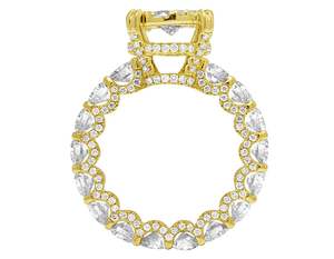 แหวนหมั้นเพชรโมอิสสีเงินสเตอร์ลิงชุบทองสีเหลือง S925สำหรับผู้หญิง - Product Image 6