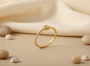 14k Gold Diamond Engagement Ring Round Natural Stone Prong Setting Classic Women Fine Jewelry Custom Solitaire Swirl Band OEM - Product Image 2