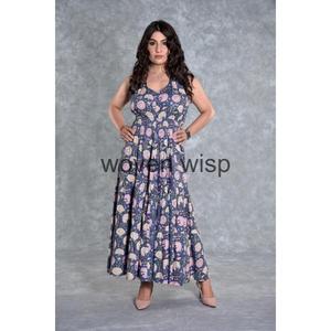 ชุดเดรสยาวปานกลางลายดอกไม้ของผู้หญิงชุดเดรสงานปาร์ตี้กลางคืนและงานปาร์ตี้ผ้าคอตตอนหรูหราชุดเดรสแม็กซี่แบบลำลองและเป็นทางการสำหรับผู้หญิง - Product Image 4