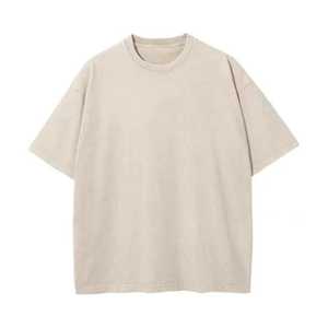 เสื้อยืดผ้าฝ้ายขนาดใหญ่2025 260แกรมสำหรับผู้ชายเสื้อยืดครอปโบซี่เสื้อวินเทจซีดจางไปจากแสงแดด - Product Image 1