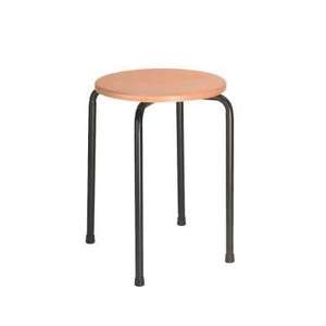 Sgabello impilabile nero struttura in acciaio altezza seduta 500 mm - Product Image 3