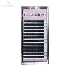 Extensions de cils classiques en fibres PBT coréennes Pure Smooth Lash, 12 rangées, volume intense, courbure CC, courbure D, épaisseur 0,1 mm, longueur 10 mm - Product Image 1