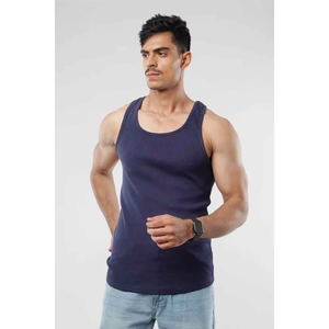 เสื้อกล้ามออกกำลังกายคุณภาพสูงสำหรับฟิตเนสและเพาะกาย ขายส่ง เสื้อกล้ามผู้ชายลำลอง ผ้าริบเนื้อฝ้ายยืดหยุ่น - Product Image 5