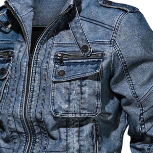 Respirant personnalisé hommes vêtements mode Denim veste hommes élégant manteaux veste avec dos impression hommes Denim veste pour homme - Product Image 5