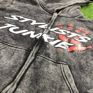 Sweat à capuche personnalisé en molleton pour homme, fermeture éclair, vintage, délavé à l'acide, double couche, impression personnalisée, sweat-shirt 2025 - Product Image 6