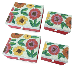 Belle broderie faite à la main et boîte à bijoux de couleur perlée produit brillant décoratif pour la maison fabriqué par glowin fashion - Product Image 5