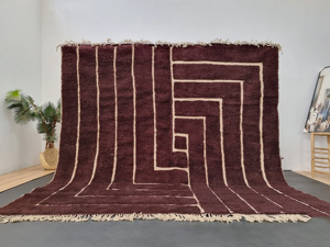 Cổ Điển Hiện Đại Tay Tufted Rắn Màu Đỏ Ma-rốc Thảm 100% Cừu Len Thảm Cho Phòng Ngủ Phòng Khách Phòng Ăn Phòng Hội Trường Handmade Thảm - Product Image 2