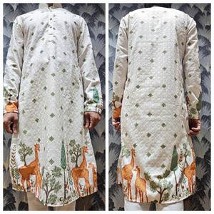 Kurta ดั้งเดิมที่มีการพิมพ์ด้วยงานปักโดย fabzone ขายส่งผู้ส่งออก - Product Image 5