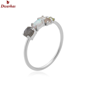 Manufacturer's 925 Sterling Silver Fine Jewelry Natural <b>Labradorite</b> Multi-Gemstone <b>Ring</b> Classic Style for Weddings Anniversaries - Product Image 2