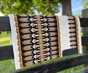 Couverture de selle en laine respirante Doublure en polycoton Tapis de selle rembourrés équestres sur le thème occidental - Product Image 1