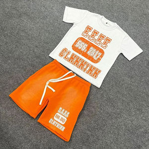 Conjunto de Camiseta y Pantalones Cortos para Hombre, Lavado Ácido, Estilo Casual, Tallas Grandes, Otoño, Venta al Por Mayor - Product Image 1