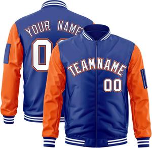 Mode Varsity Jacket Personnalisé Broderie Équipe Logo Nom Numéro Contraste Couleurs Collège Letterman Veste Dropshipping - Product Image 1