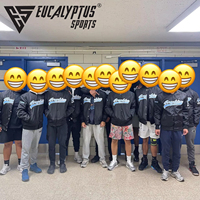 Vestes en satin personnalisées en gros |   Blouson universitaire brodé |   Veste de baseball pour homme, modèle College Team