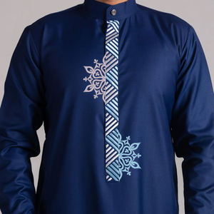 Túnica Casual de Color Sólido de Buena Calidad, Material Al Haramain, para Hombre Saudí, 2026, Blanca Teñida, Cuello Alto, Manga Larga, Largo hasta el Tobillo - Product Image 2