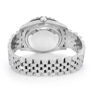 Reloj Analógico Cuadrado de Cuarzo con Incrustaciones de Diamantes Moissanite, Estilo Hip Hop de Lujo, Correa de Acero Inoxidable, Edición Limitada - Product Image 5