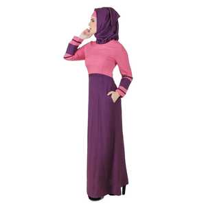 Abaya Noreen Modeste en Rayonne Rose et Violet, Taille Naturelle, Design Respirant - Product Image 5
