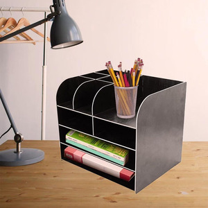 Organiseur de bureau JGWOOD DESIGNS Myrva à trois niveaux en plastique, organisateur de rangement de bureau autoportant pour usage professionnel - Product Image 4