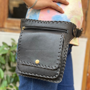 Leather Waist Bag Stylish Leather <b>Pocket</b> <b>Belts</b> Handmade Travel <b>Belt</b> Unisex Hip <b>Pocket</b> <b>Belts</b> - Product Image 1