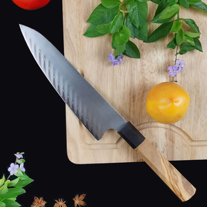 Couteau de chef en acier à haute teneur en carbone forgé à la main Pro Sharp couteau de cuisine en bois d'olivier vente en gros personnalisé OEM ODM usine de coutellerie - Product Image 2