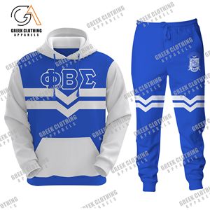 Custom Phi Beta Sigma Negro Tech Fleece Jogger Set Chaqueta con capucha y Joggers, Premium Fraternity Chándal - Product Image 1