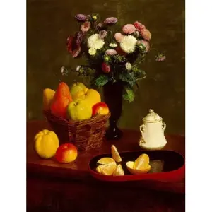 Mural de azulejo de cerámica de mármol brillante con flores y frutas, salpicadero de pared de baño de cocina para sala de estar, ladrillo refractario Interior - Product Image 1