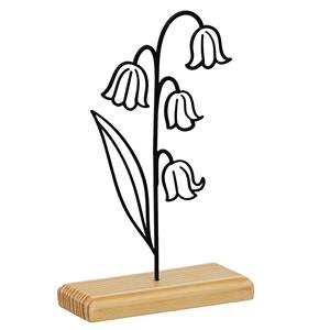 Sculpture de fleurs fanées sur socle en bois, accent décoratif moderne et artistique pour la maison, le bureau, le salon, en provenance d'Inde - Product Image 1