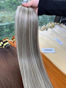 High Quality Vietnamese Bulk Hair Super Double Drawn Natural Hair Blond Shade Piano Color Virgin No <b>Tangle</b> No Shedding - Product Image 4