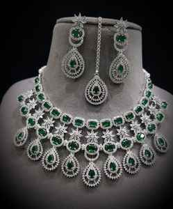 Designer AD Bridal Necklace Earrings <b>Set</b> <b>for</b> <b>Women</b> Wedding Party Traditional Fashion <b>Jewellery</b> Premium Craft <b>for</b> Wholesale Price - Product Image 1