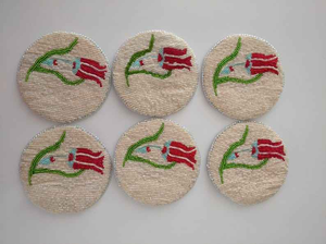 Handmade Beaded Coasters Floral Drink Drip <b>Mat</b> Stylish Designer For Premium Tea <b>Table</b> Decor Latest - Product Image 5