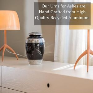 Handmade Mosaic Aluminium and Glass Cremation <b>Urn</b> <b>Large</b> Adult Size Burial Hand Applied Individual Tiles Unique for Funerals - Product Image 2