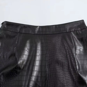 Vente en gros de vêtements bon marché au prix d'usine jupe en cuir de mouton véritable Mini jupe en cuir sexy longueur cheville - Product Image 6