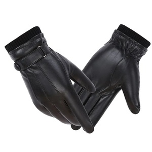 Guantes de invierno PU para pantalla táctil, Guantes Térmicos impermeables para ciclismo, guantes de cuero para exteriores, mitones para hombres y mujeres - Product Image 5