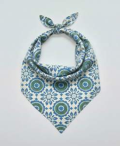 Wholesale Custom Square Scarf <b>Bandana</b> Designed Women Classic 100% Cotton Handmade Block Print Floral Natural Color 21x21 Inches - Product Image 3