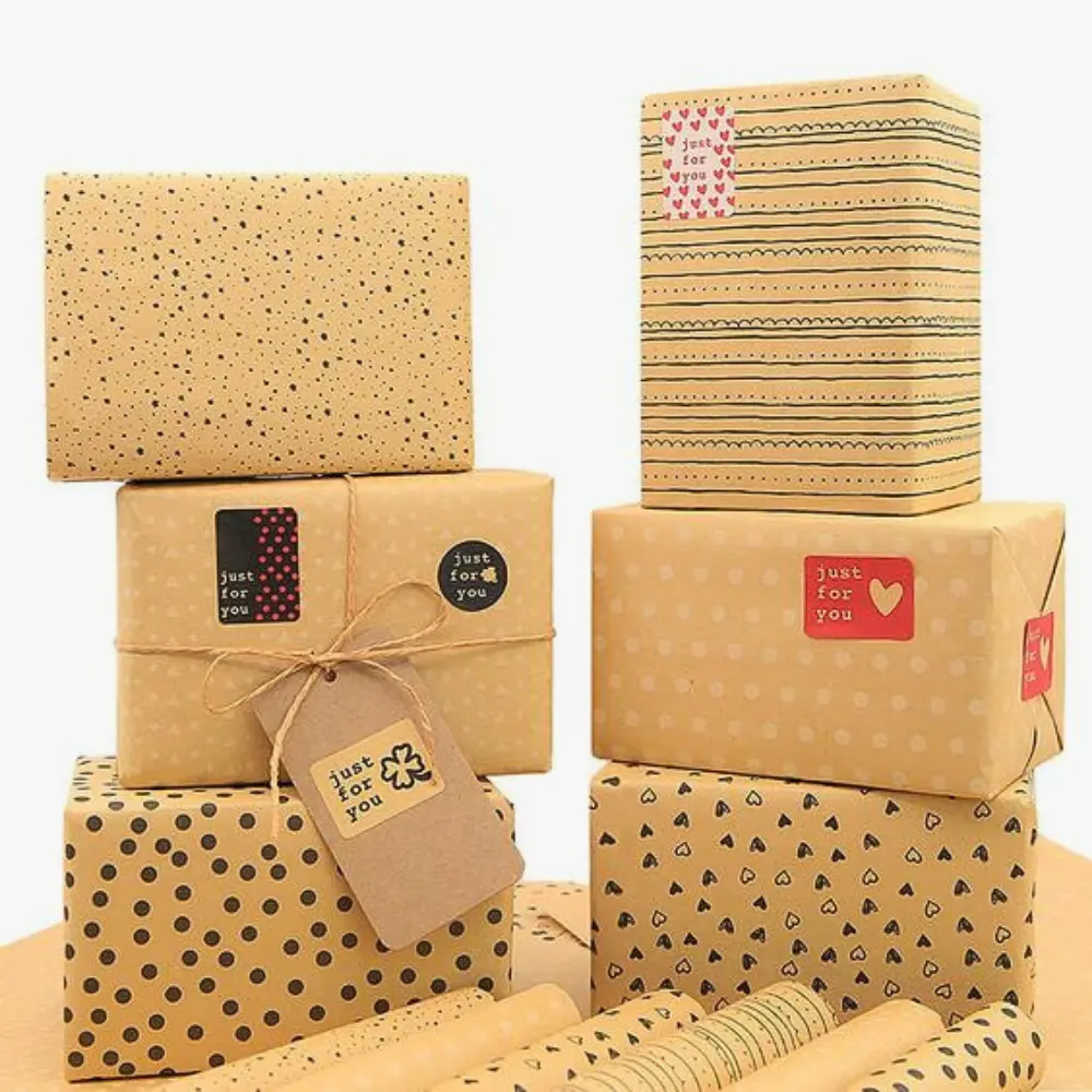 Kraftpapier-Verpackung Vintage-Geschenkpapier Verpackungspapier im Geburtstagstil für Party Großhandel